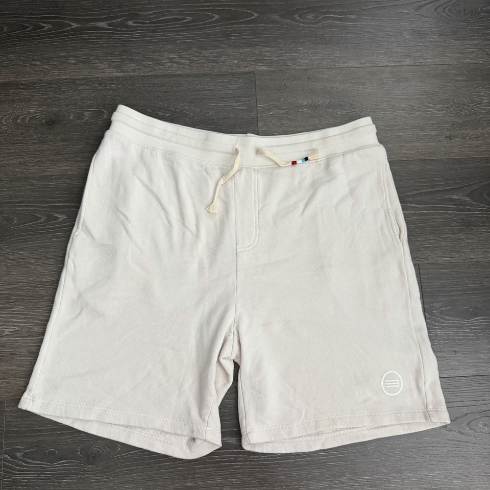 Sol Angeles Coastal Waves Sweatshorts Men's Size XXL Cream Cabana Resort‎ Lounge